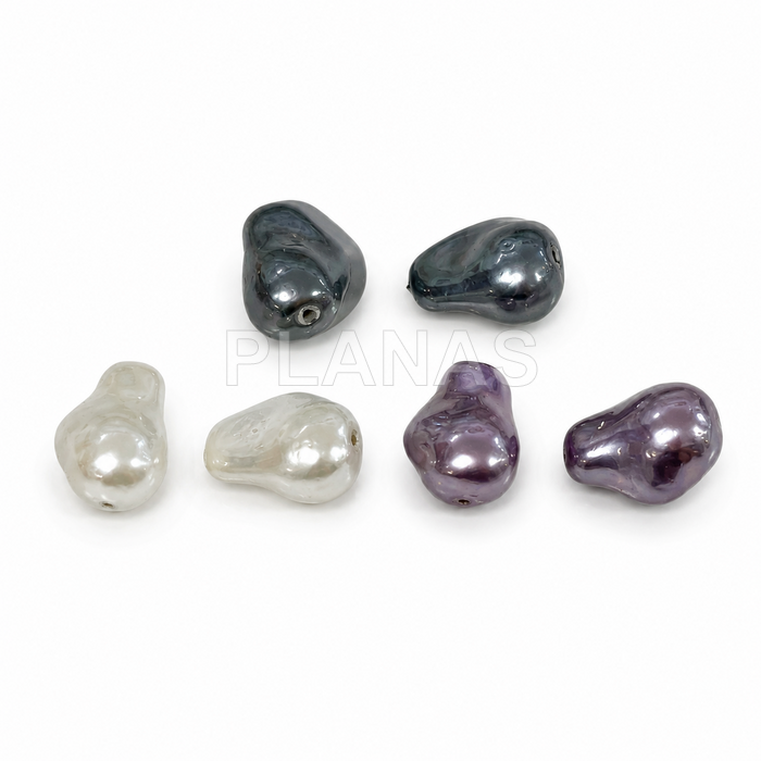 Perla barroca sintética.15x10mm.