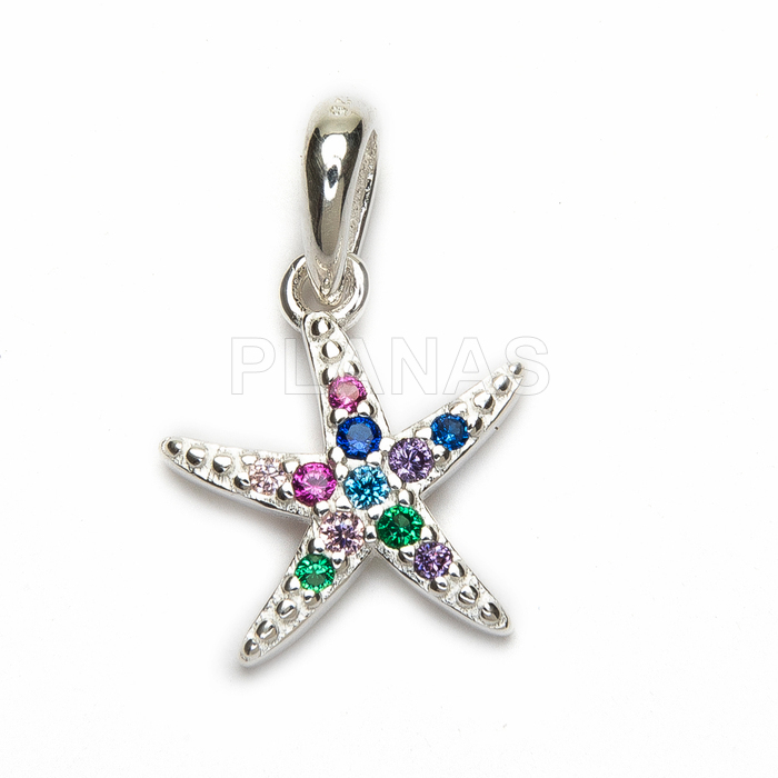 Colgante en Plata de ley y Circonitas. ESTRELLA DE MAR.