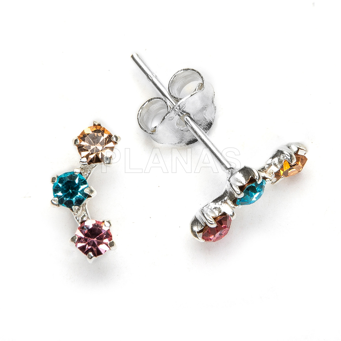 Pendientes en Plata de ley y Circonitas