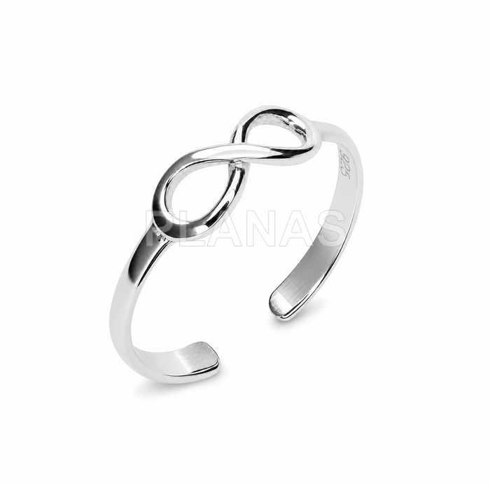 Anillo de Pie o Falange en Plata de ley. infinito.
