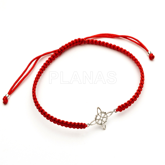 Pulsera macramé en Plata de ley. NUDO DE BRUJAS.  