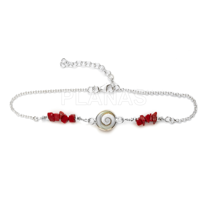 Pulseira de prata de lei com shiva.  