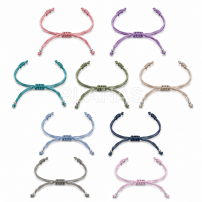 Pulseira de macramê para montar com contas de prata de lei.