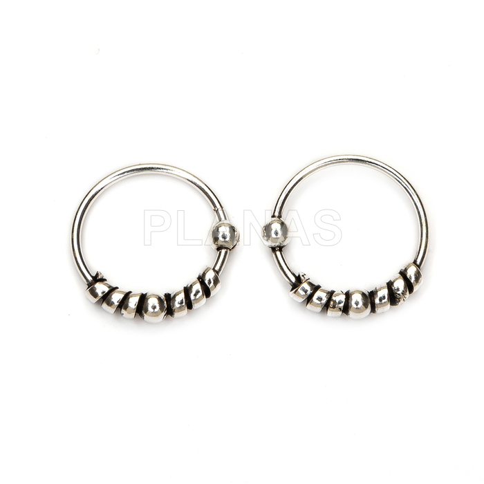 Brincos de argola bali em prata de lei 10mm.