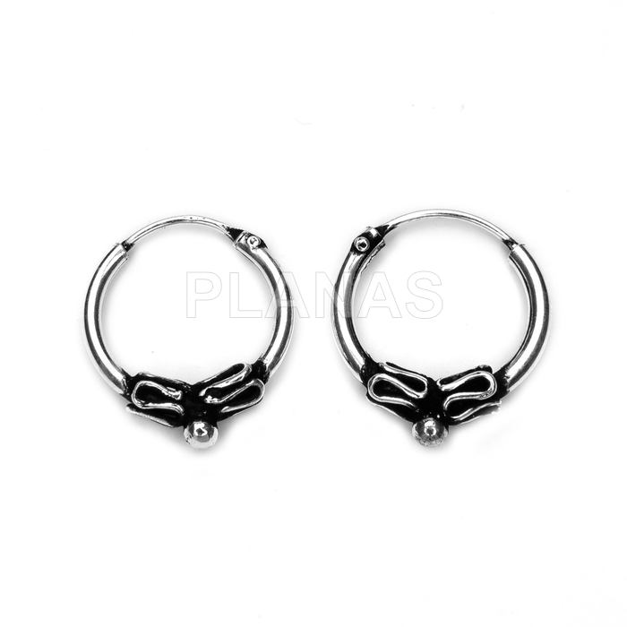 Aros Bali en Plata de ley 12mm.