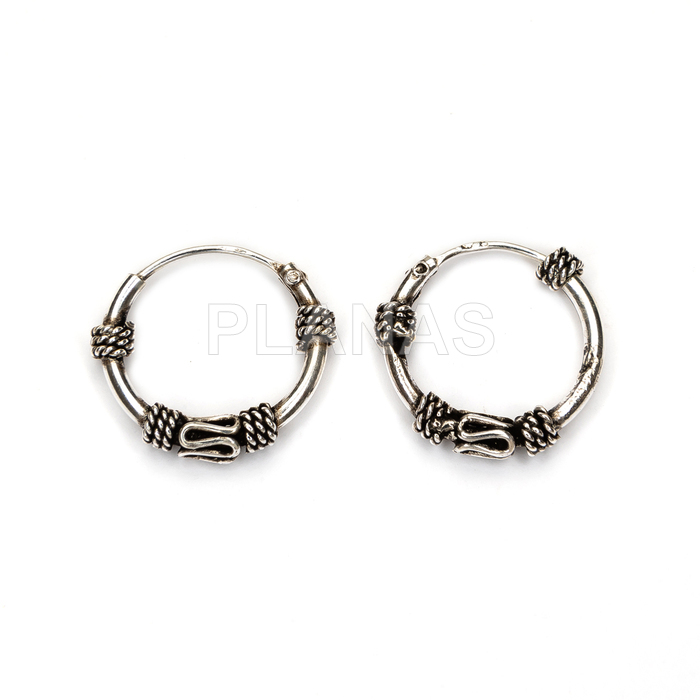 Aros Bali en Plata de ley 14mm.