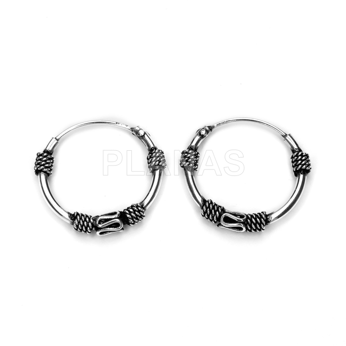 Aros Bali en Plata de ley 12mm.