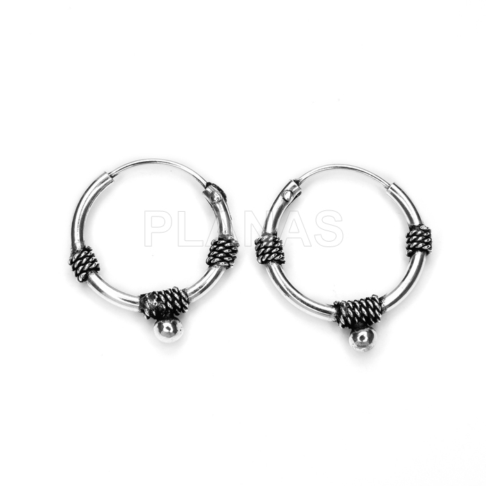 Aros Bali en Plata de ley 14mm.