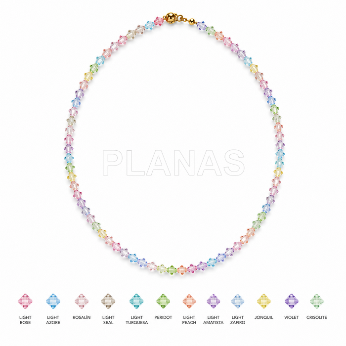 Collar con tupi de 5mm con plata de ley y baño Oro.