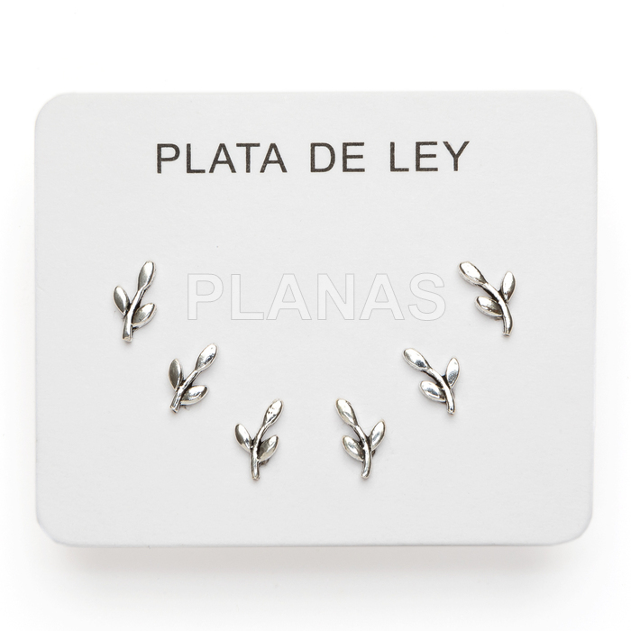Display de 3pr de Pendientes en Plata de ley. RAMITA.