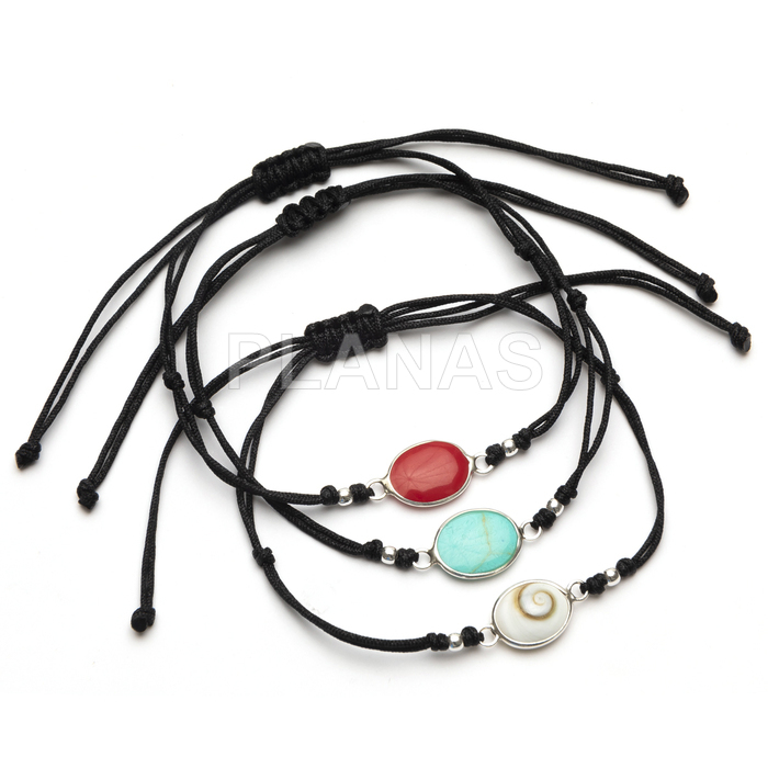Pulsera macramé en Plata de ley.  