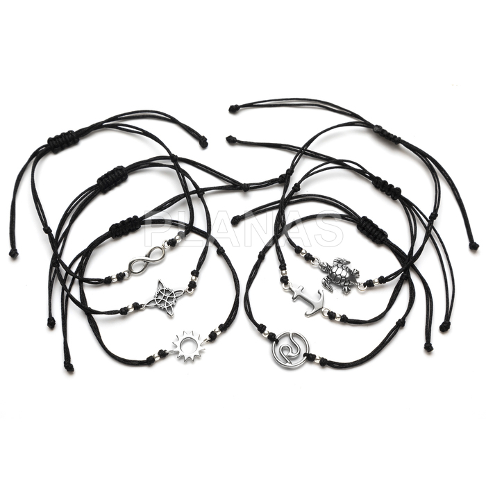 Pulsera macramé en Plata de ley.  