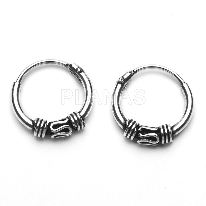 Aros Bali en Plata de ley 10mm.