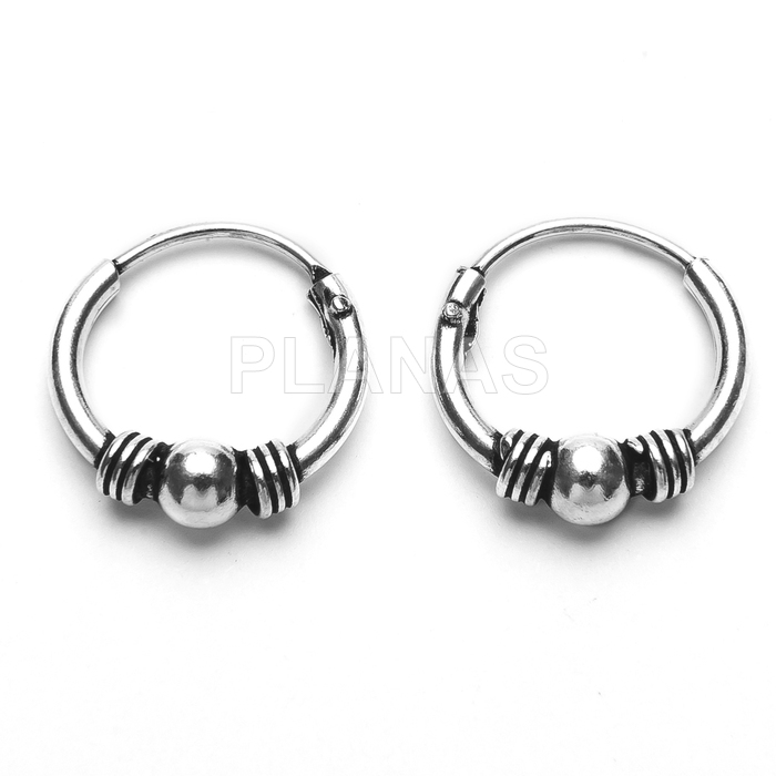 Aros Bali en Plata de ley 10mm.