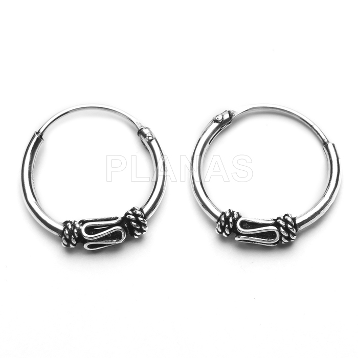 Aros Bali en Plata de ley 12mm.