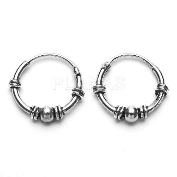 Aros Bali en Plata de ley 12mm.
