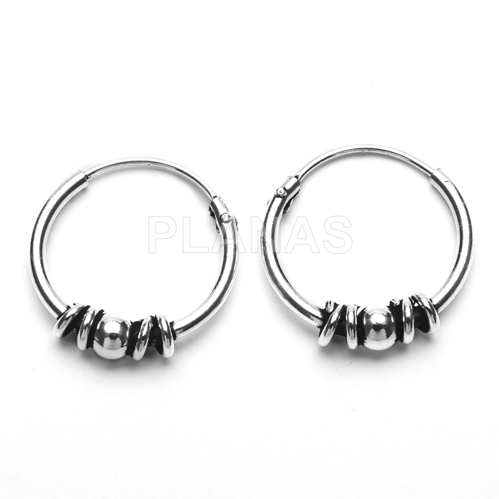 Aros Bali en Plata de ley 14mm.