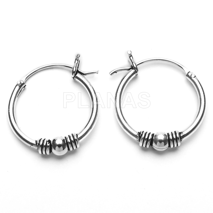 Aros Bali en Plata de ley 14mm.