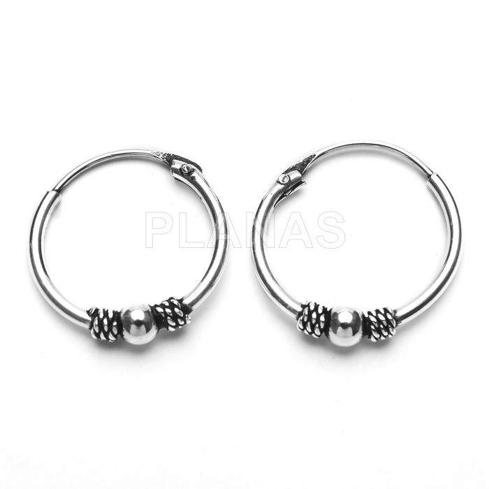 Aros Bali en Plata de ley 14mm.