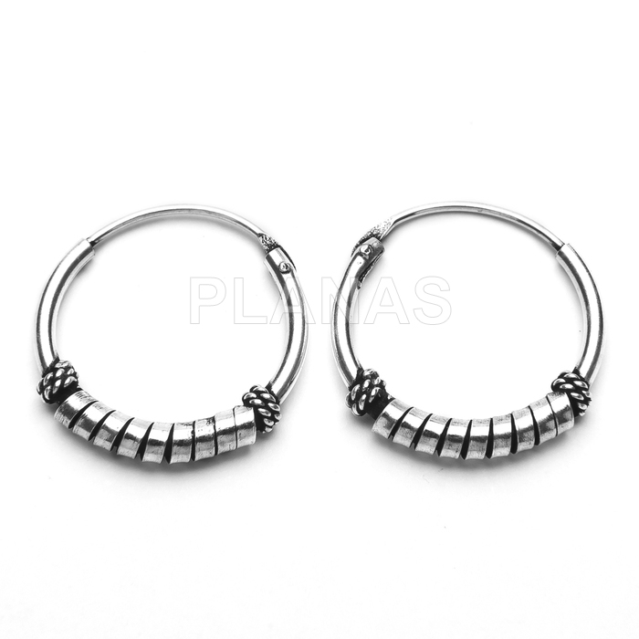 Aros Bali en Plata de ley 14mm.