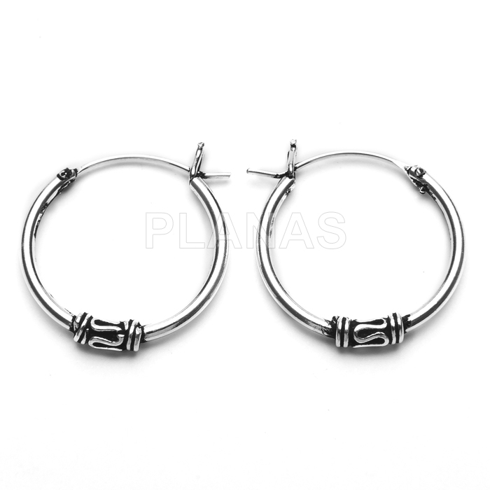 Aros Bali en Plata de ley 16mm.