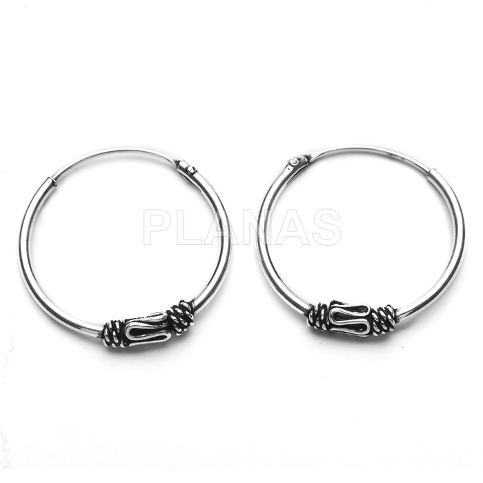 Aros Bali en Plata de ley 18mm.