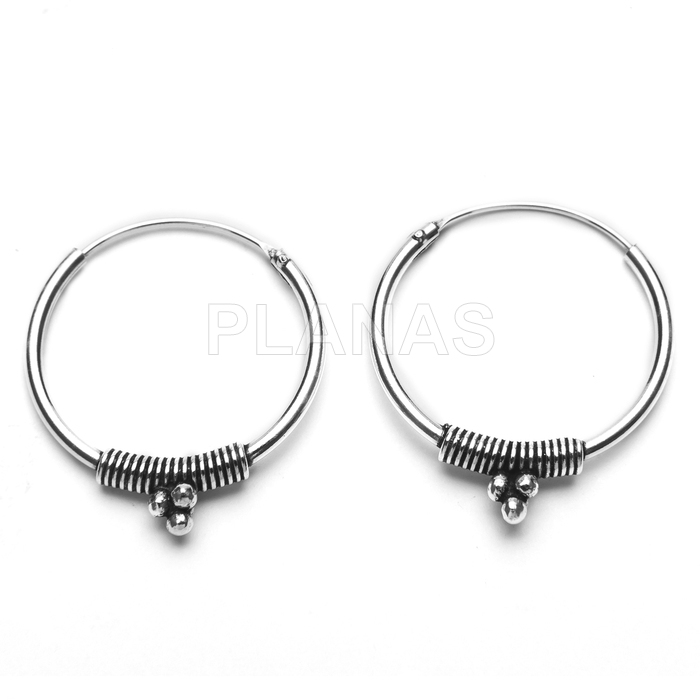Aros Bali en Plata de ley 18mm.