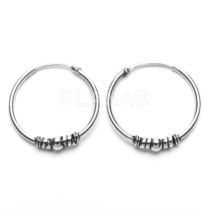 Aros Bali en Plata de ley 18mm.