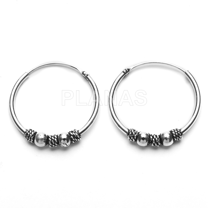 Aros Bali en Plata de ley 18mm.