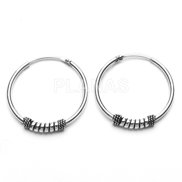 Aros Bali en Plata de ley 18mm.