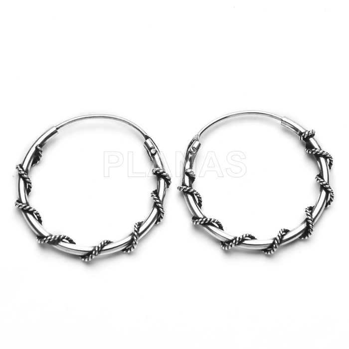 Aros Bali en Plata de ley 20mm.
