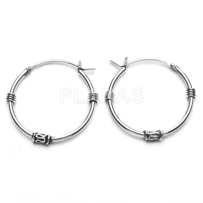 Aros Bali en Plata de ley 20mm.