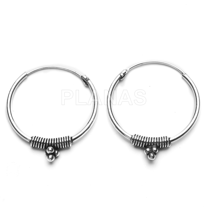Aros Bali en Plata de ley 20mm.