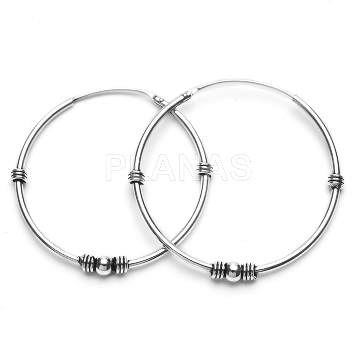 Brincos de argola bali em prata de lei, 30 mm.