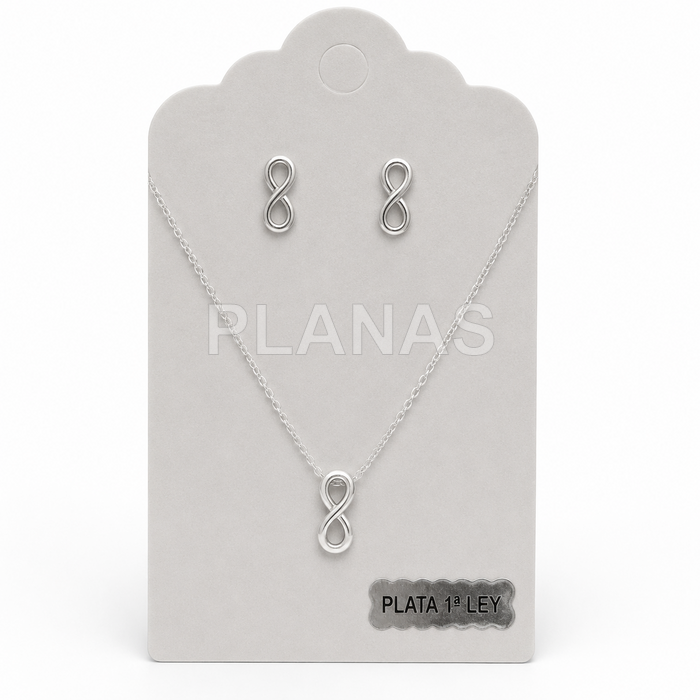 Conjunto em prata de lei. infinito. 
