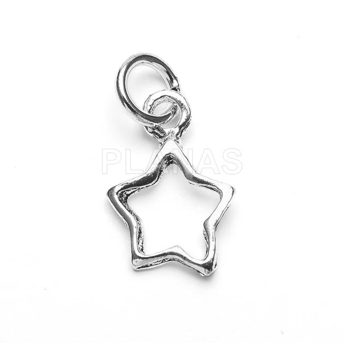 Mini pingentes em prata de lei. estrela.
