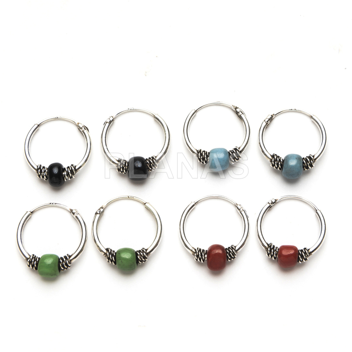 Aros en Plata de ley y esmalte. 