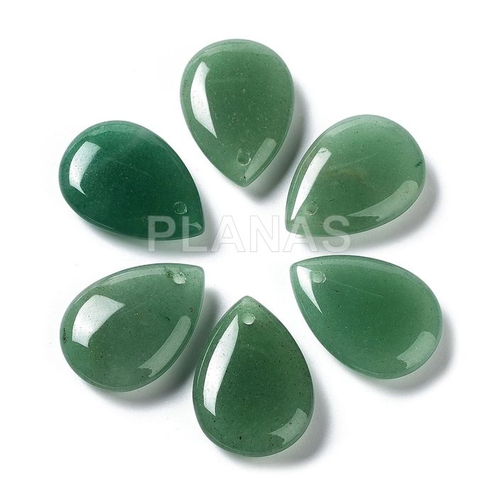 Colgante lagrimas de Aventurina verde Natural.