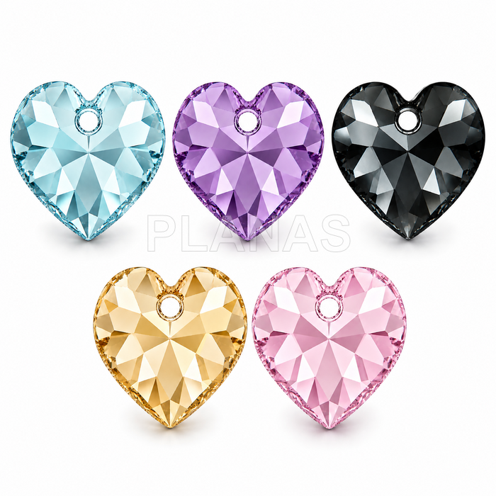 Colgante  Cristal, Componente Swarovski, 8mm. CORAZÓN