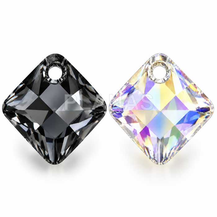 Pingente de cristal, componente swarovski, 9 mm. losango.