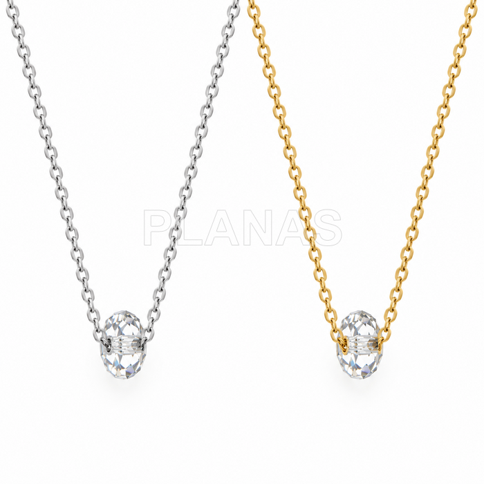 Collar en Plata de ley con componente Swarovski.