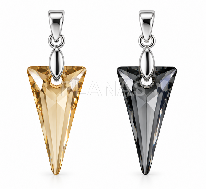 Colgante en Plata de ley rodiada con Componente Swarovski.  