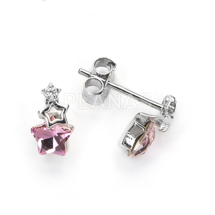 Pendientes en Plata de ley y Circonitas. ESTRELLAS.