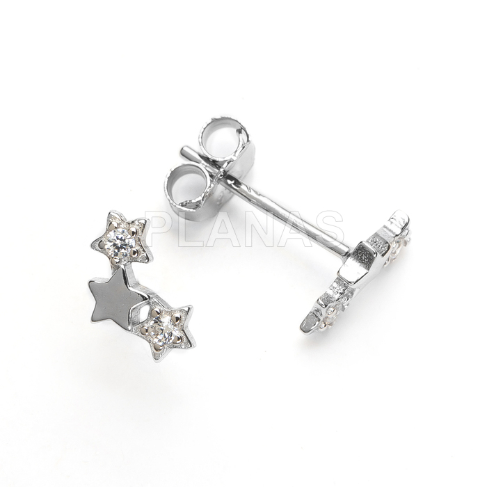 Pendientes en Plata de ley y Circonitas. ESTRELLAS.