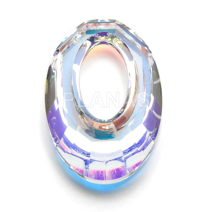 Colgante de Cristal, Componente Swarovski, color AB. OVAL.