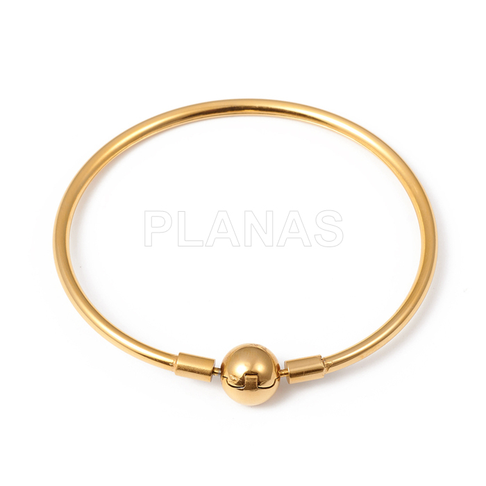 Pulsera en Acero Inoxidable 304 y baño oro.  