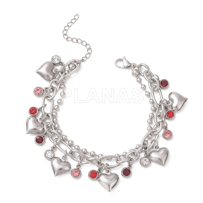 Pulsera en Acero inoxidable 304 con circonitas.