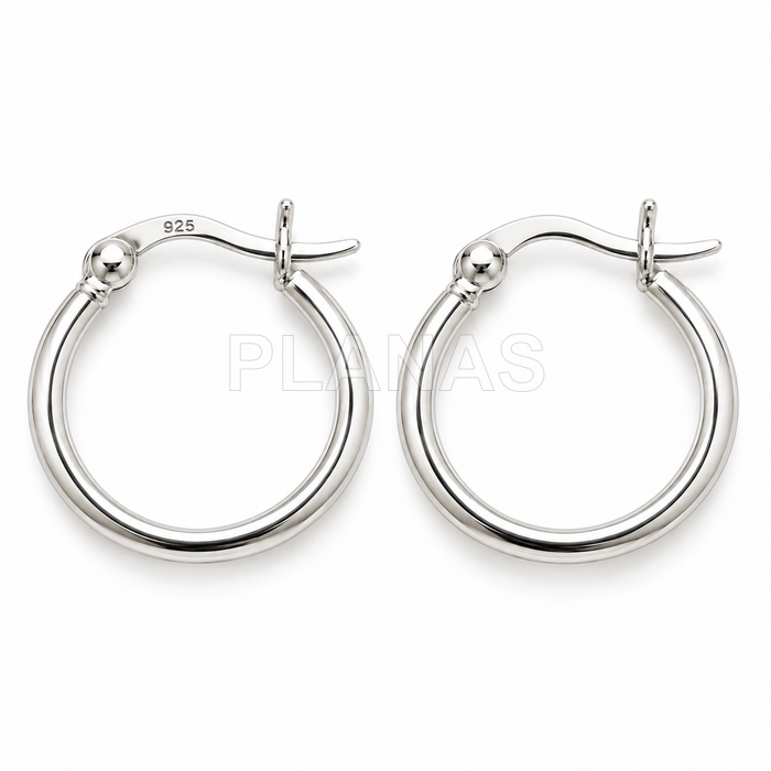 Aros en Plata de ley. 2x16mm.
