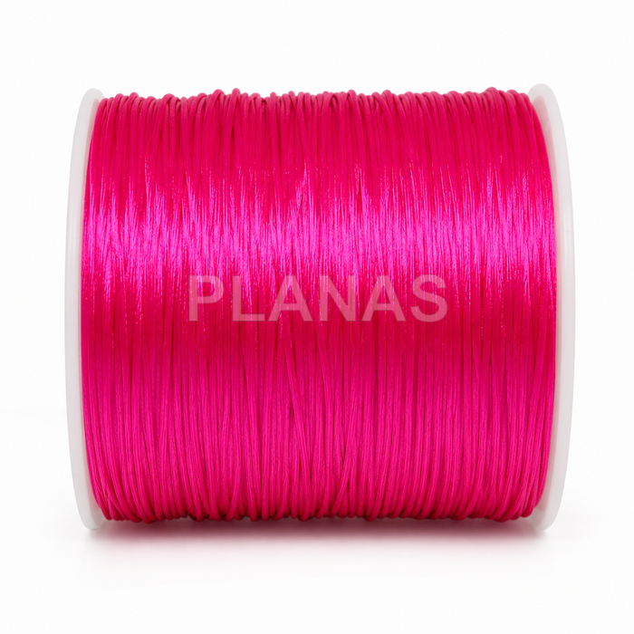 Bobina de silicone elástica plana de 0,8 mm. cor fúcsia.