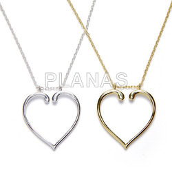 Necklace in sterling silver. heart.